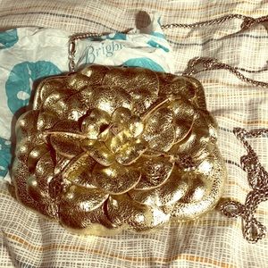 Brighton metallic leather handbag. NWOT.